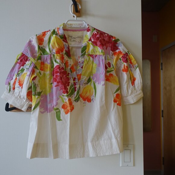 Anthropologie Yukiko Noritake Darcey Popover Swing Top XS 0 - Picture 11 of 16